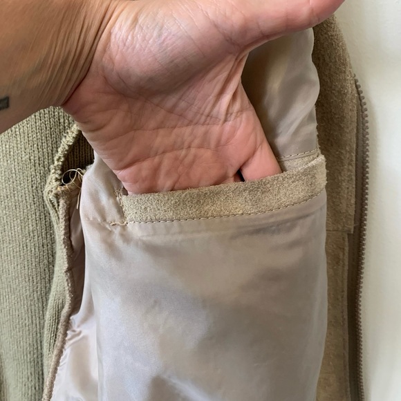 Vintage Suede and Knit Men’s Jacket 1980’s Stranger Things Leather Tan Jacket - Picture 7 of 9